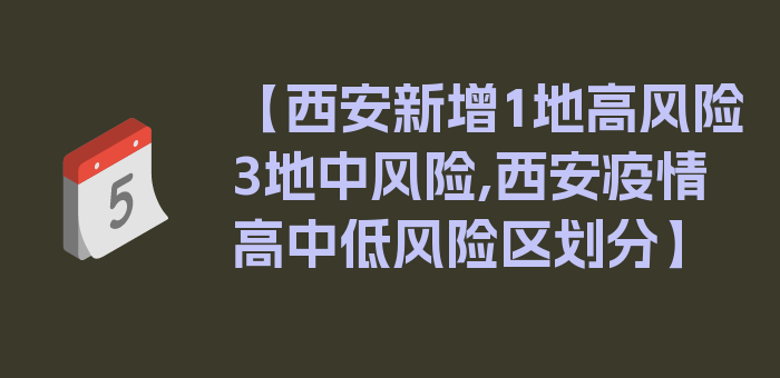 【西安新增1地高风险3地中风险,西安疫情高中低风险区划分】