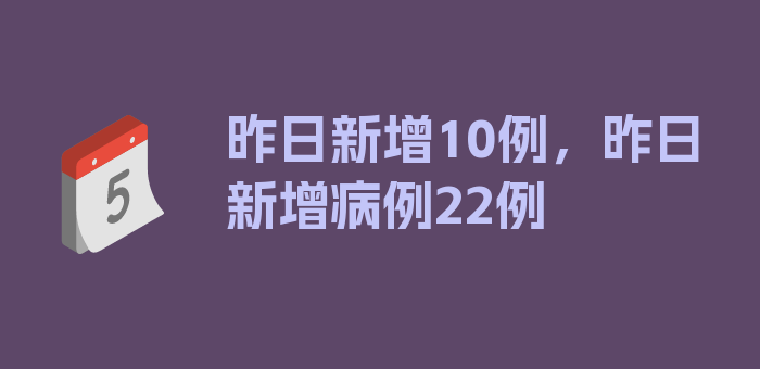 昨日新增10例，昨日新增病例22例