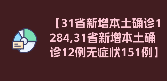 【31省新增本土确诊1284,31省新增本土确诊12例无症状151例】