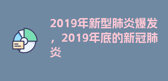 2019年新型肺炎爆发，2019年底的新冠肺炎