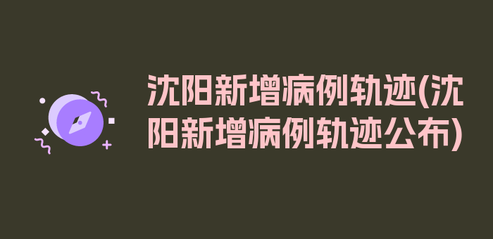 沈阳新增病例轨迹(沈阳新增病例轨迹公布)