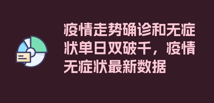 疫情走势确诊和无症状单日双破千，疫情无症状最新数据