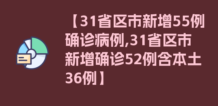 【31省区市新增55例确诊病例,31省区市新增确诊52例含本土36例】