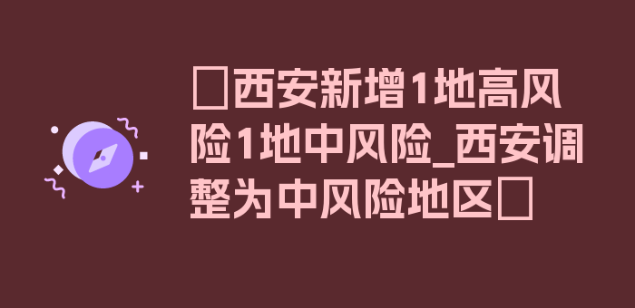 〖西安新增1地高风险1地中风险_西安调整为中风险地区〗