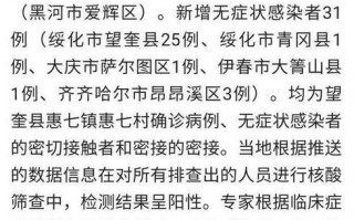 黑龙江新增确诊1例，黑龙江新增确诊一例