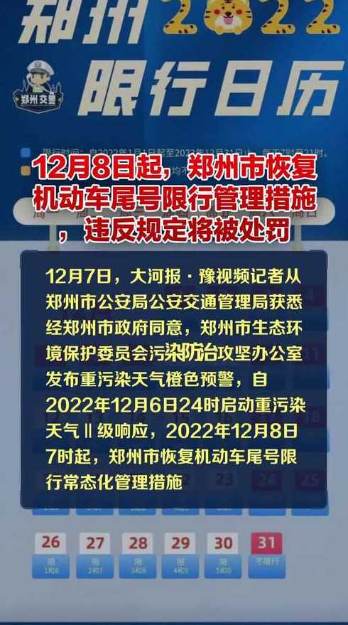 郑州限行2021年12月最新通知规定