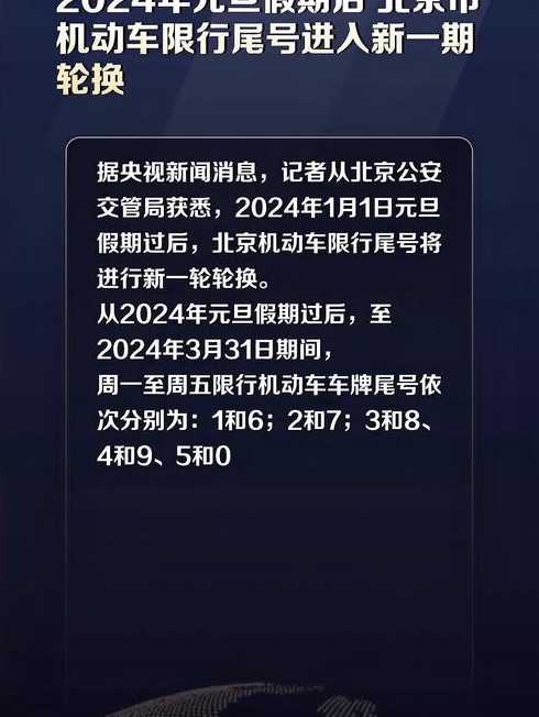 2024年8月北京限行尾号时间