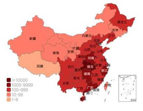 中国那些地方有疫情?