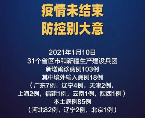 31省新增本土病例85例:河北82例