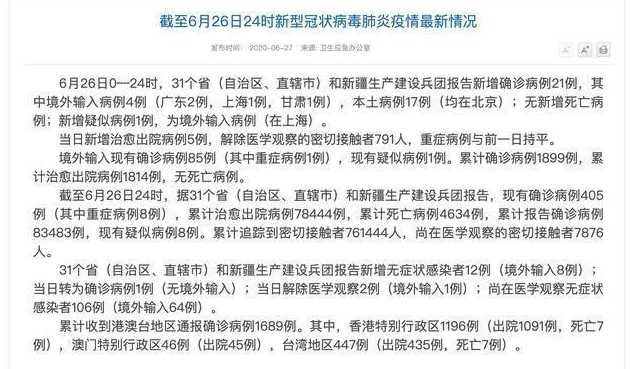 17例跨省确诊病例与北京有关,分别是哪些?