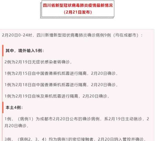 四川新增4例本土确诊,这些病例分布在了哪些地方?