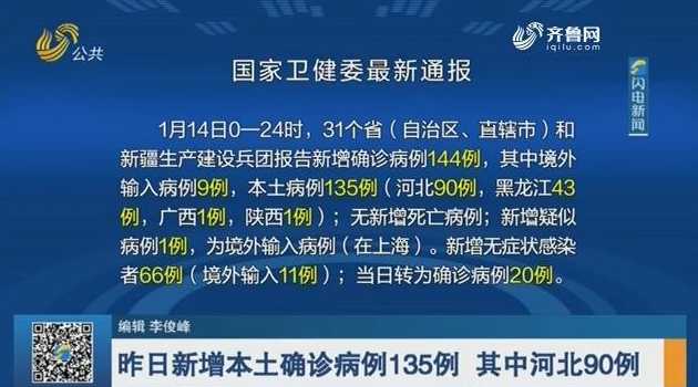 河北昨日新增确诊病例23例,31省区市昨日新增确诊病例104例