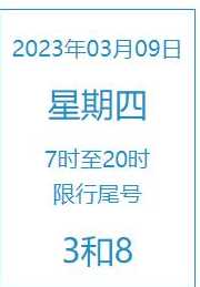 2023年的限号表北京