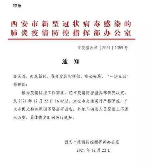 西安疫情最新消息:这些人员出行将受限-今日热点